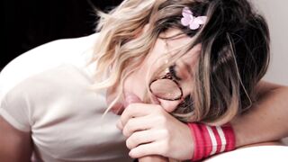 Nerdy Femboy In Glasses & Thong Gets Ass Drilled